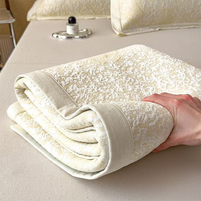 91家纺网 家纺一手货源 找家纺 几禾 2026新款凉感抗菌提花豆豆凉席蝶舞花语 床席-蝶舞花语-泡泡黄