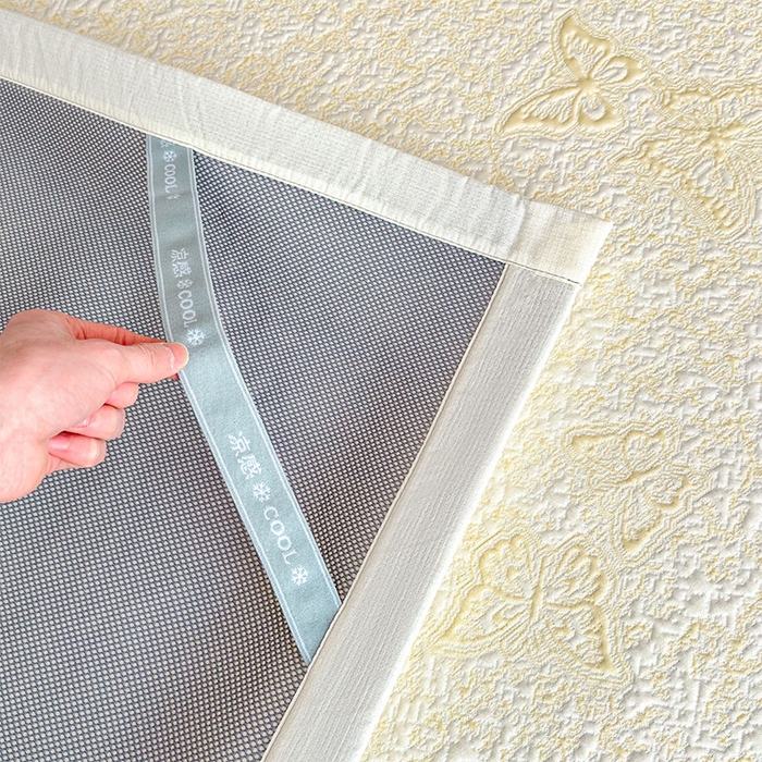 91家纺网 家纺一手货源 找家纺 几禾 2026新款凉感抗菌提花豆豆凉席蝶舞花语 床席-蝶舞花语-泡泡黄