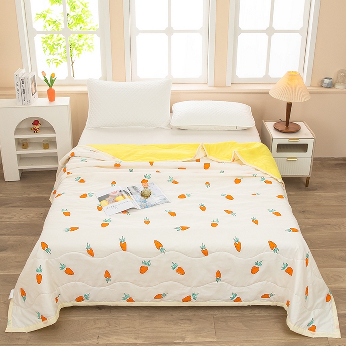 91家纺网 家纺一手货源 找家纺 才森家纺 2026新款绗绣夏凉被宽包边夏被直播间爆款空调被福利赠品被子 萝卜