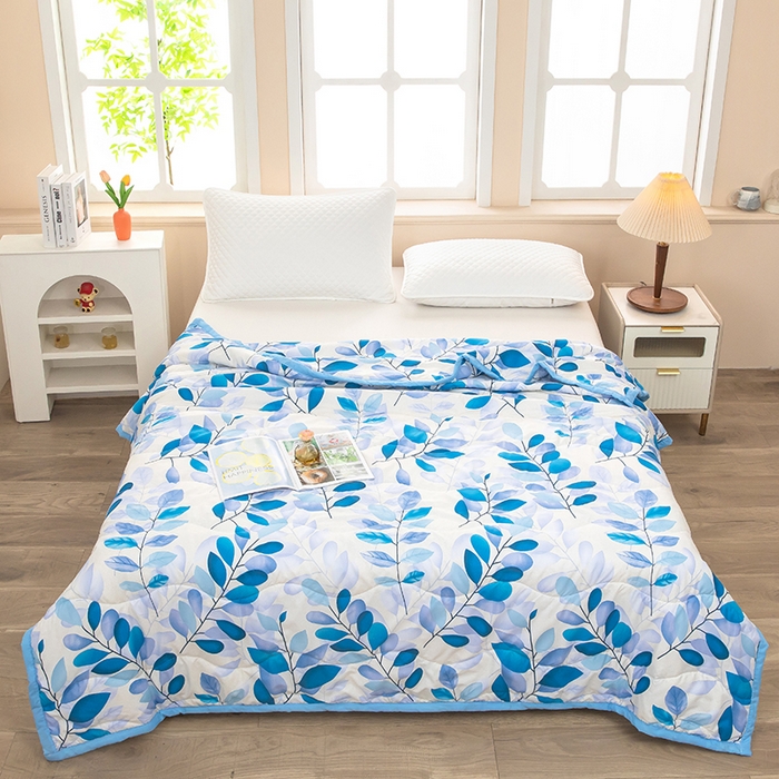 才森家纺 2026新款绗绣夏凉被宽包边夏被直播间爆款空调被福利赠品被子 树叶