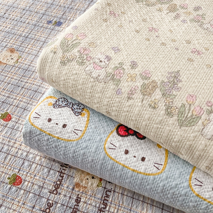 91家纺网 家纺一手货源 找家纺 几禾 2026新款高克重泡芙纱~印花款（单床单）-110g 组合