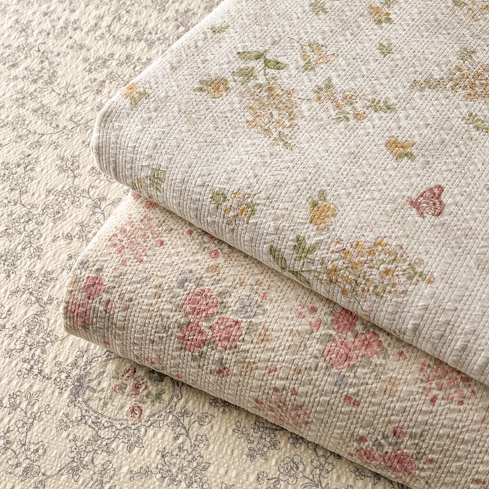 91家纺网 家纺一手货源 找家纺 几禾 2026新款高克重泡芙纱~印花款（单床单）-110g 组合