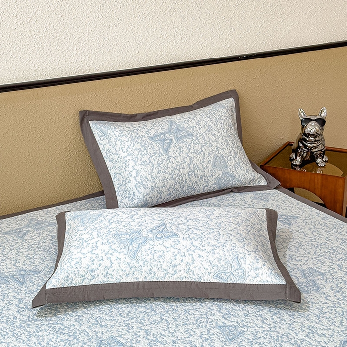 91家纺网 家纺一手货源 找家纺 几禾 2026新款凉感抗菌提花豆豆凉席蝶舞花语 床席-蝶舞花语-清新蓝