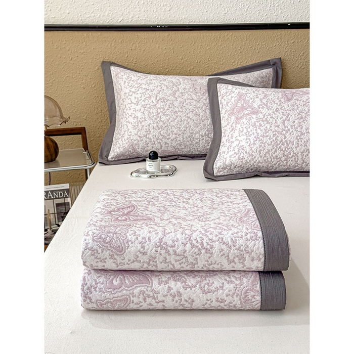 91家纺网 家纺一手货源 找家纺 几禾 2026新款凉感抗菌提花豆豆凉席蝶舞花语 床席-蝶舞花语-雾雅紫