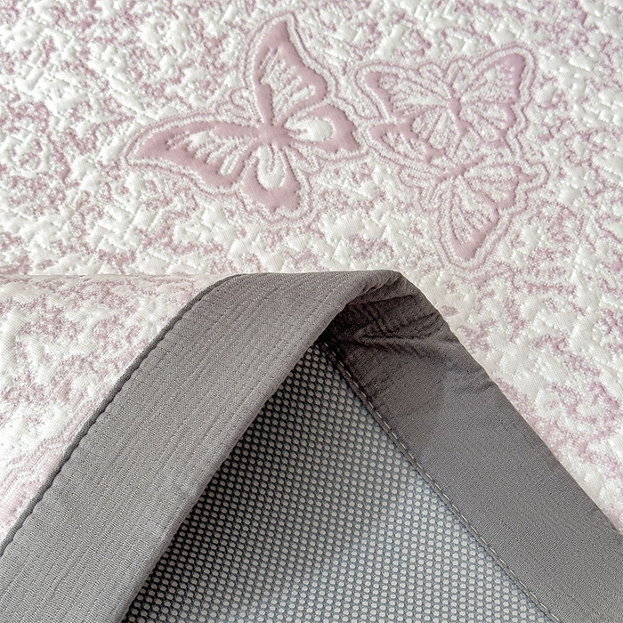 91家纺网 家纺一手货源 找家纺 几禾 2026新款凉感抗菌提花豆豆凉席蝶舞花语 床席-蝶舞花语-雾雅紫