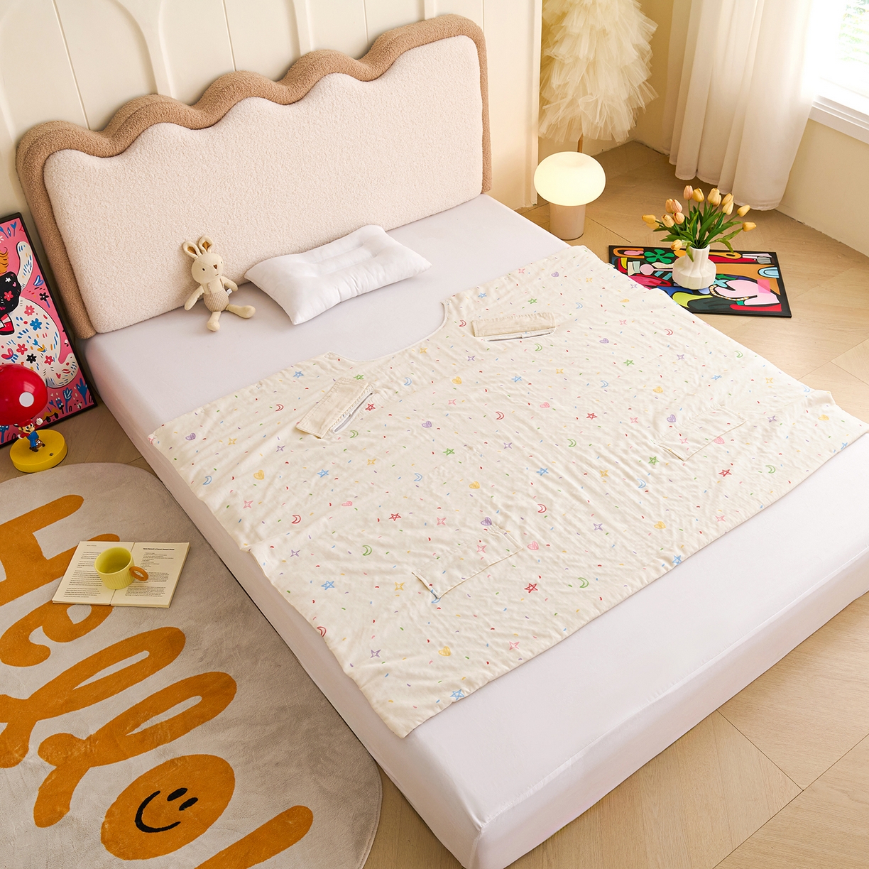 91家纺网 家纺一手货源 找家纺 （总）拾小柒 2026新款全棉双层纱多功能防踢被