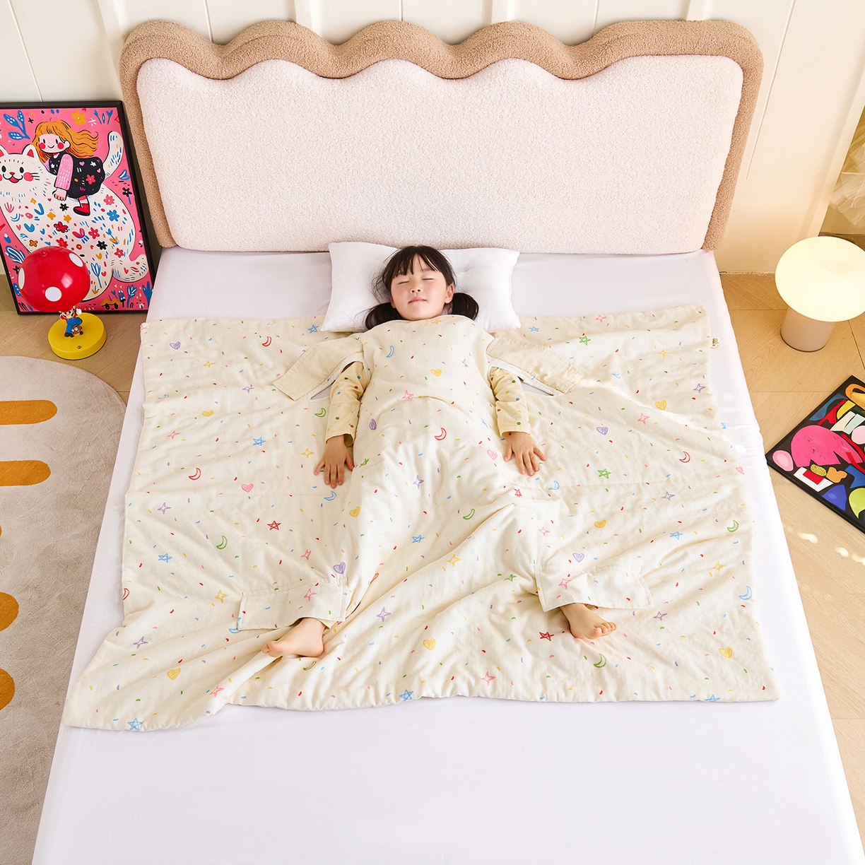 91家纺网 家纺一手货源 找家纺 （总）拾小柒 2026新款全棉双层纱多功能防踢被