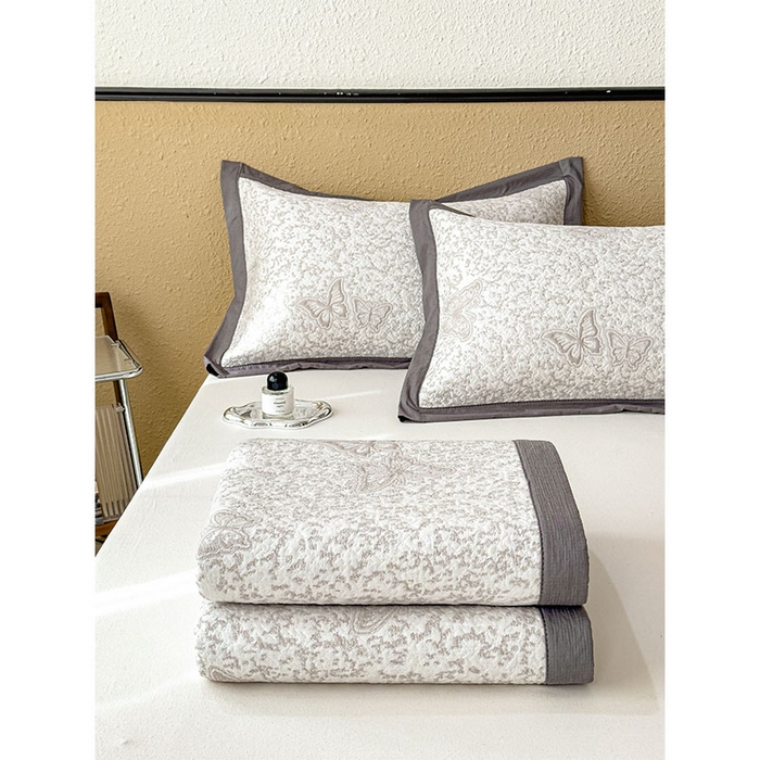 91家纺网 家纺一手货源 找家纺 几禾 2026新款凉感抗菌提花豆豆凉席蝶舞花语 床席-蝶舞花语-星空咖