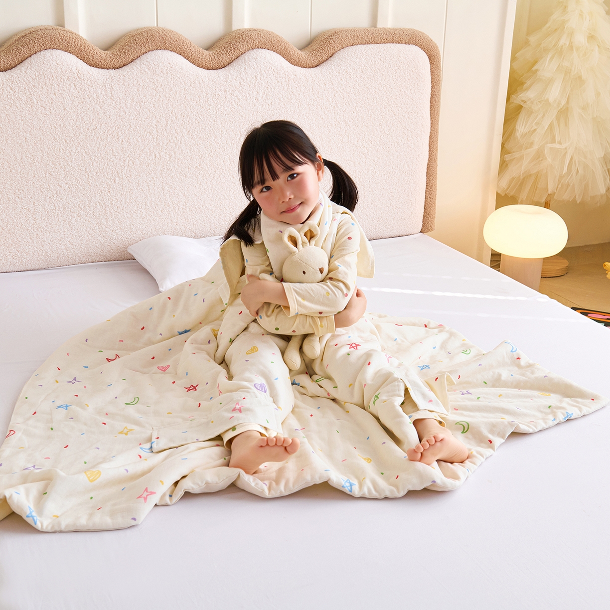 91家纺网 家纺一手货源 找家纺 （总）拾小柒 2026新款全棉双层纱多功能防踢被