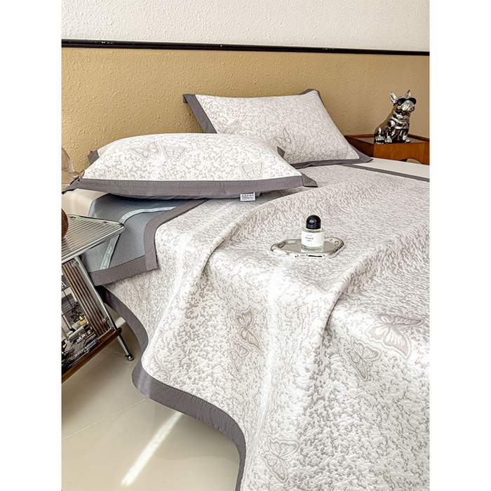 91家纺网 家纺一手货源 找家纺 几禾 2026新款凉感抗菌提花豆豆凉席蝶舞花语 床席-蝶舞花语-星空咖