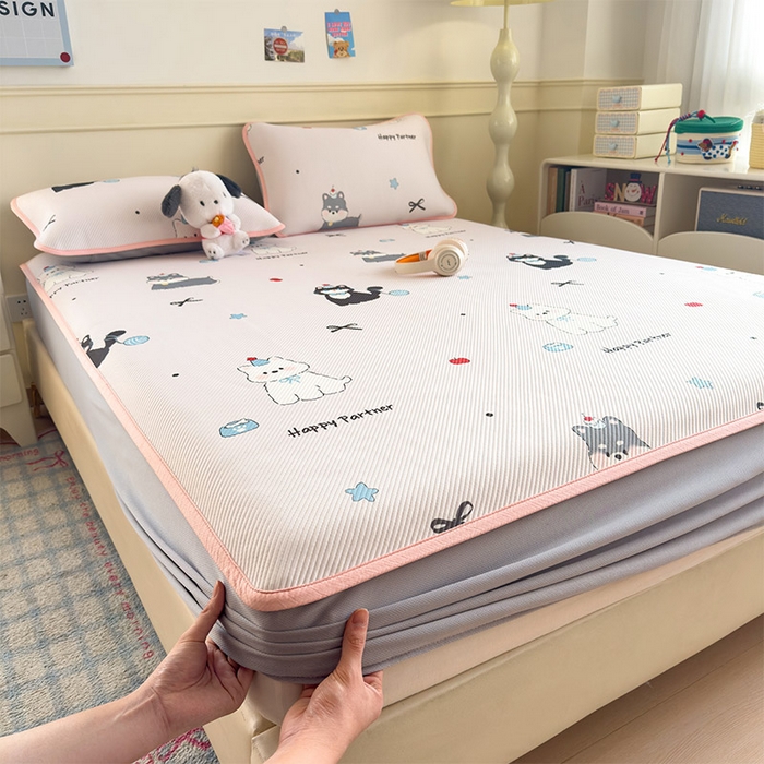 91家纺网 家纺一手货源 找家纺 （总）几禾 2026新款卡通印花凉感凉豆豆凉席系列