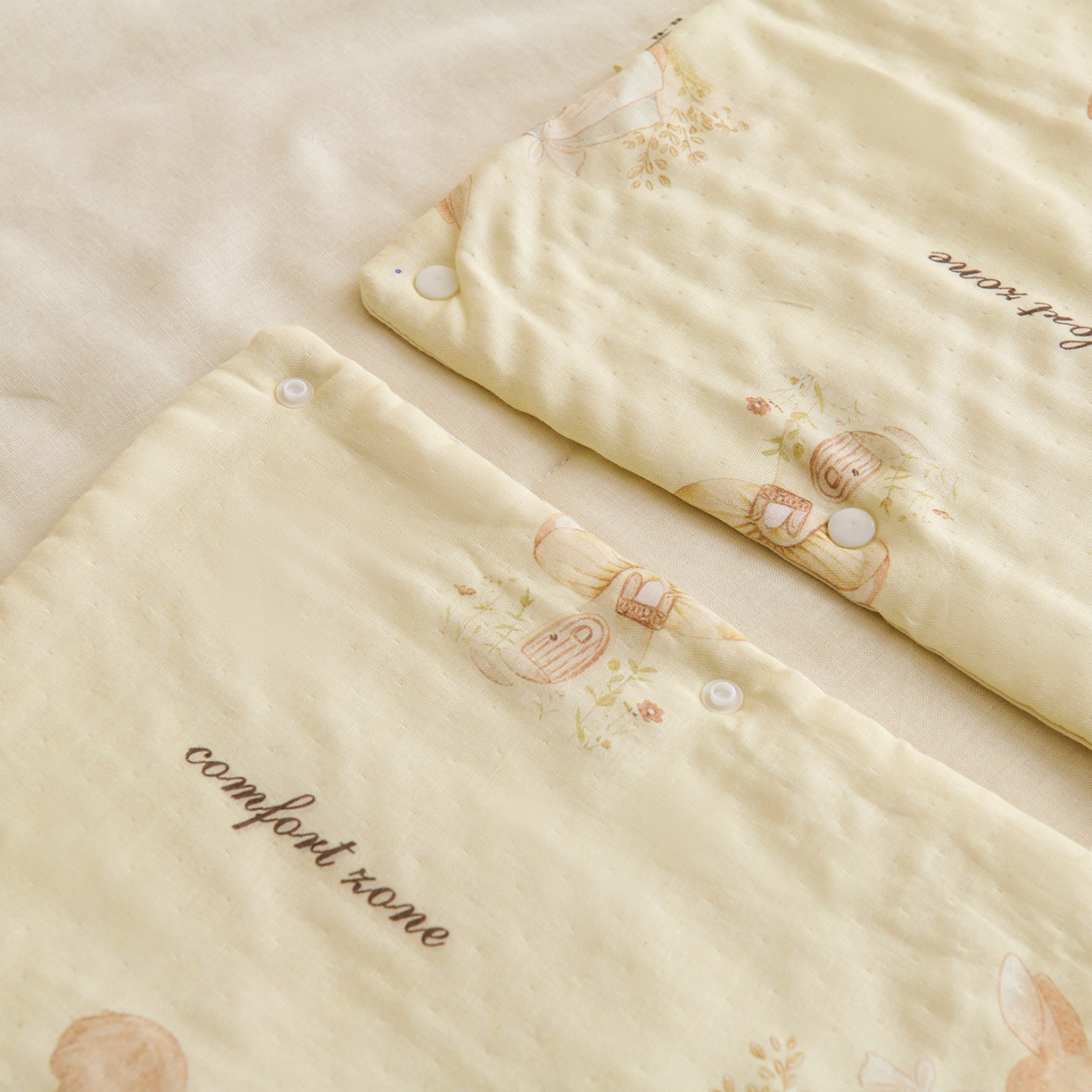 91家纺网 家纺一手货源 找家纺 拾小柒 2026新款全棉双层纱多功能防踢被 爱丽丝