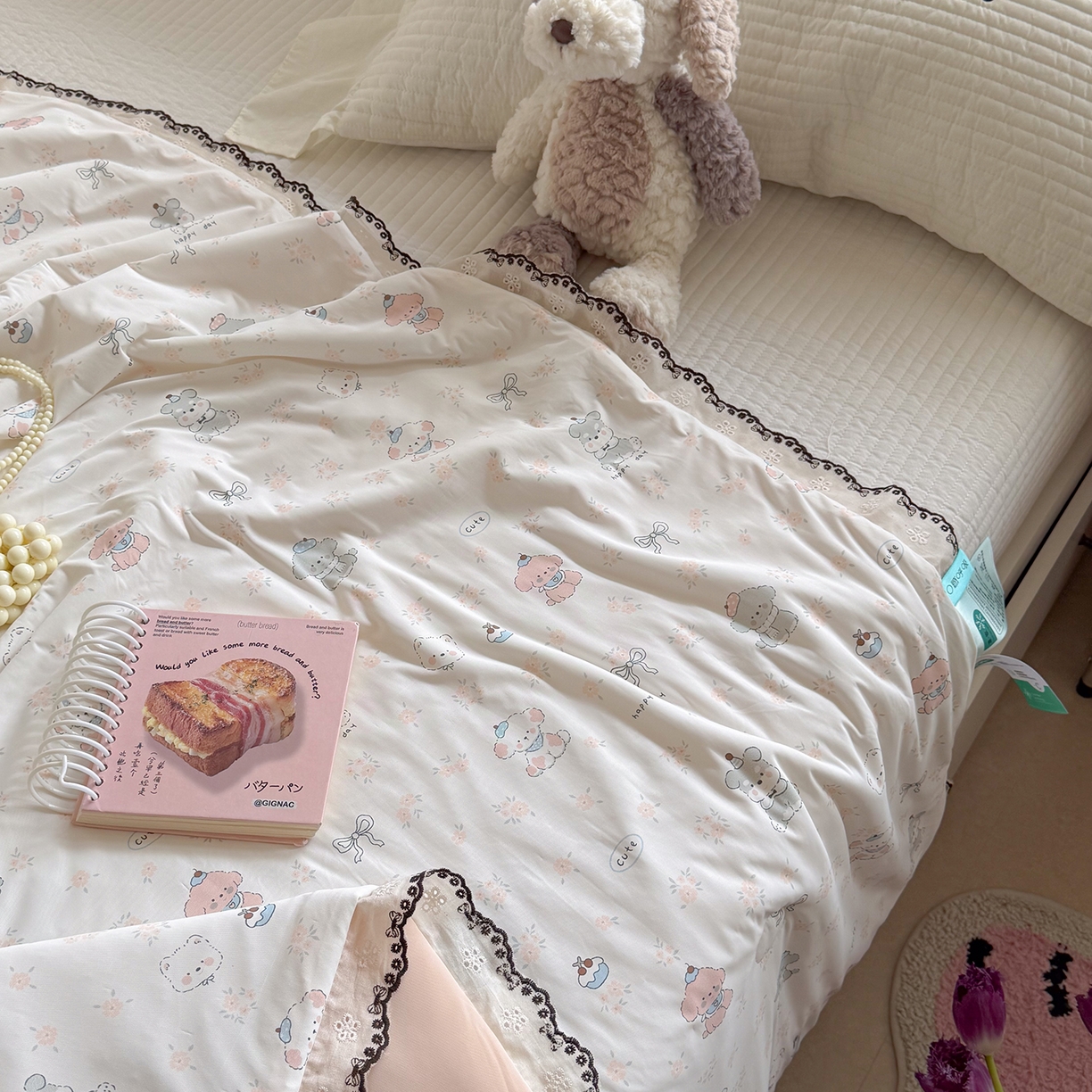 91家纺网 家纺一手货源 找家纺 （总）Sweet dreams甜梦 2026新款A类蕾丝花边锦氨凉感夏凉被