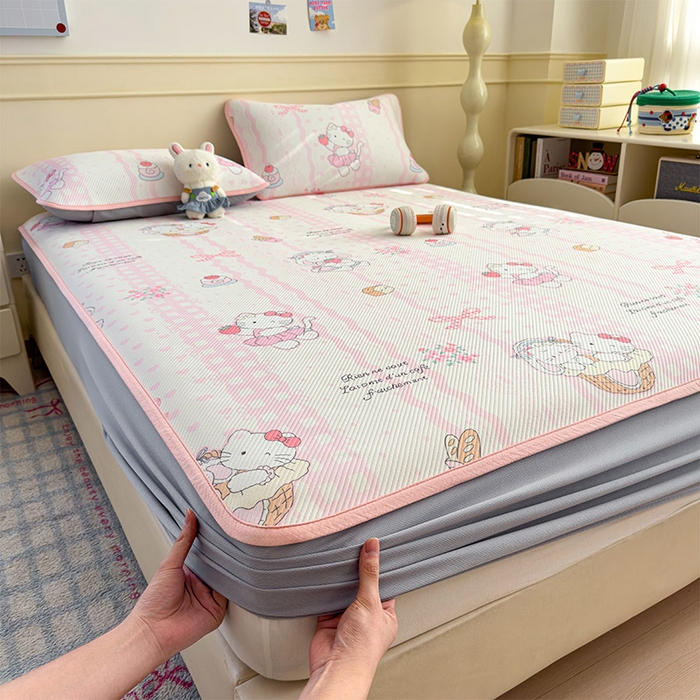 91家纺网 家纺一手货源 找家纺 （总）几禾 2026新款卡通印花凉感凉豆豆凉席系列