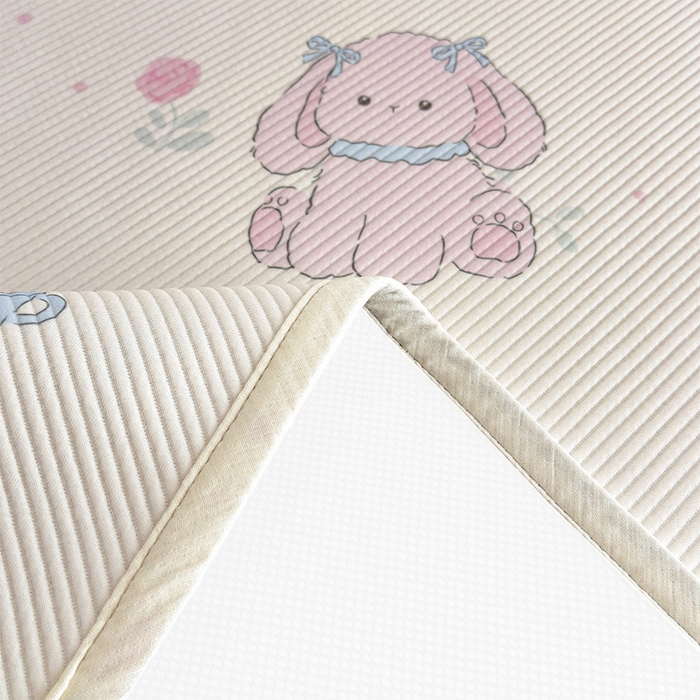 91家纺网 家纺一手货源 找家纺 几禾 2026新款卡通印花凉感凉豆豆凉席系列 爱心兔--床席款