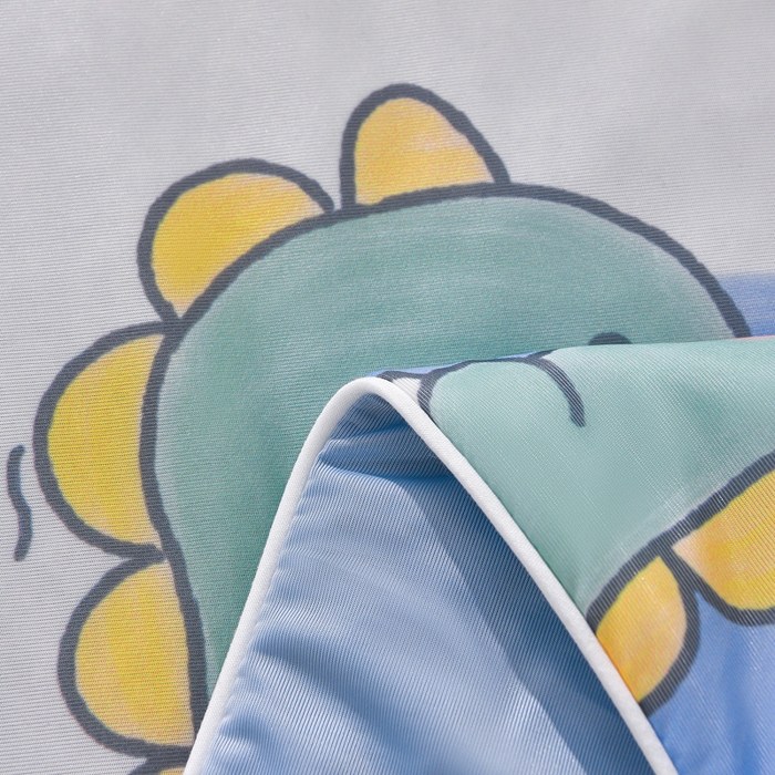 91家纺网 家纺一手货源 找家纺 才森家纺 2026新款A类冷感印花夏被被子被芯 爱心恐龙