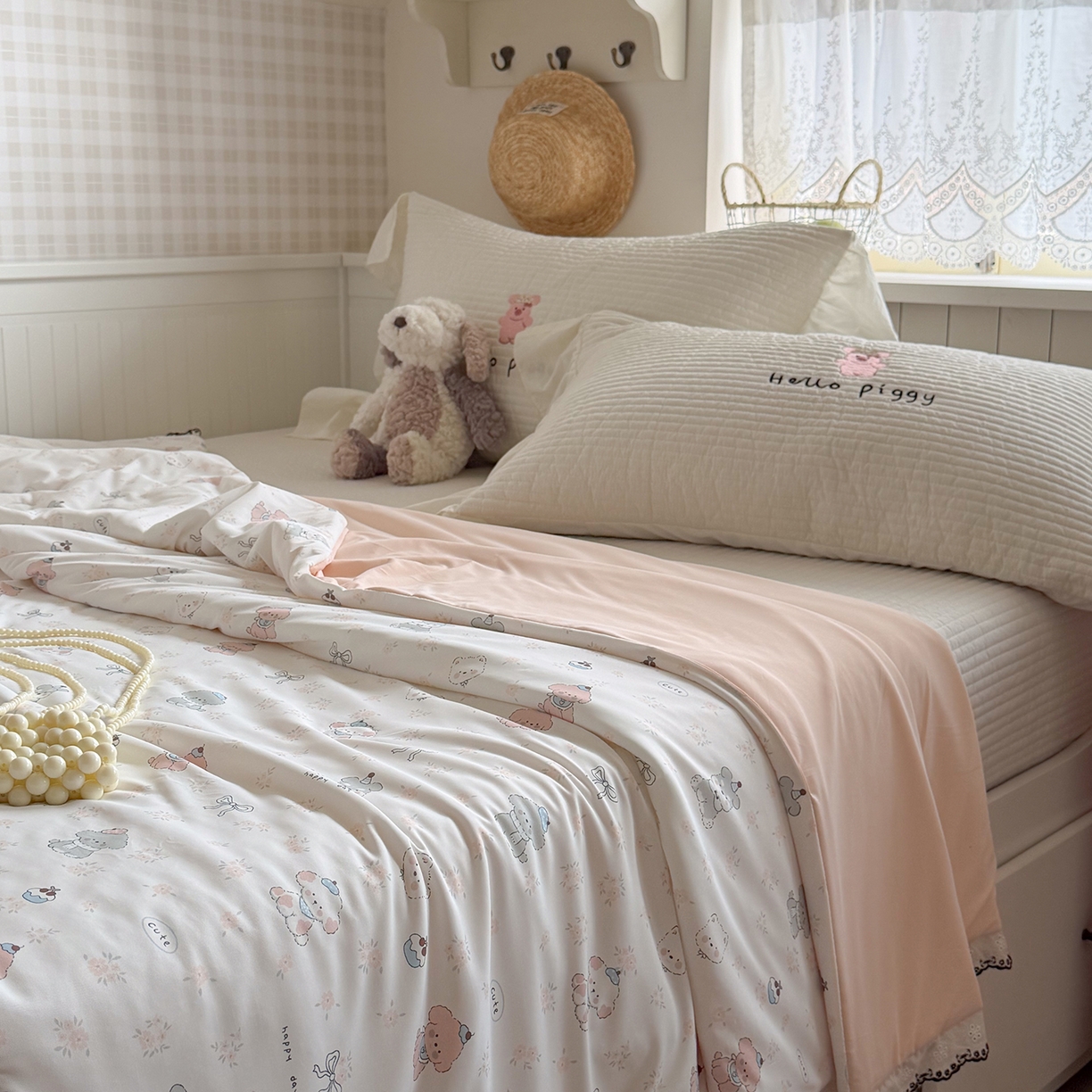 Sweet dreams甜梦 2026新款A类蕾丝花边锦氨凉感夏凉被 花儿狗