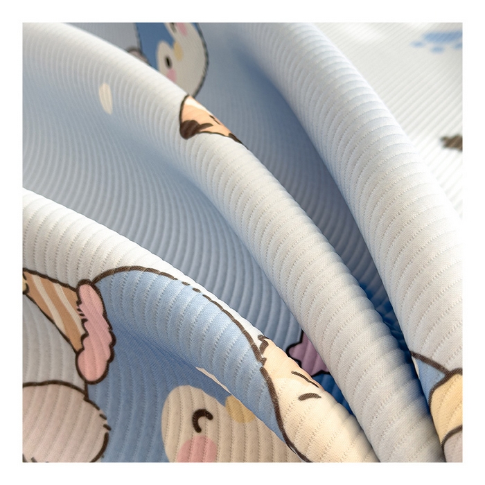 91家纺网 家纺一手货源 找家纺 几禾 2026新款卡通印花凉感凉豆豆凉席系列 开心一家--床席款