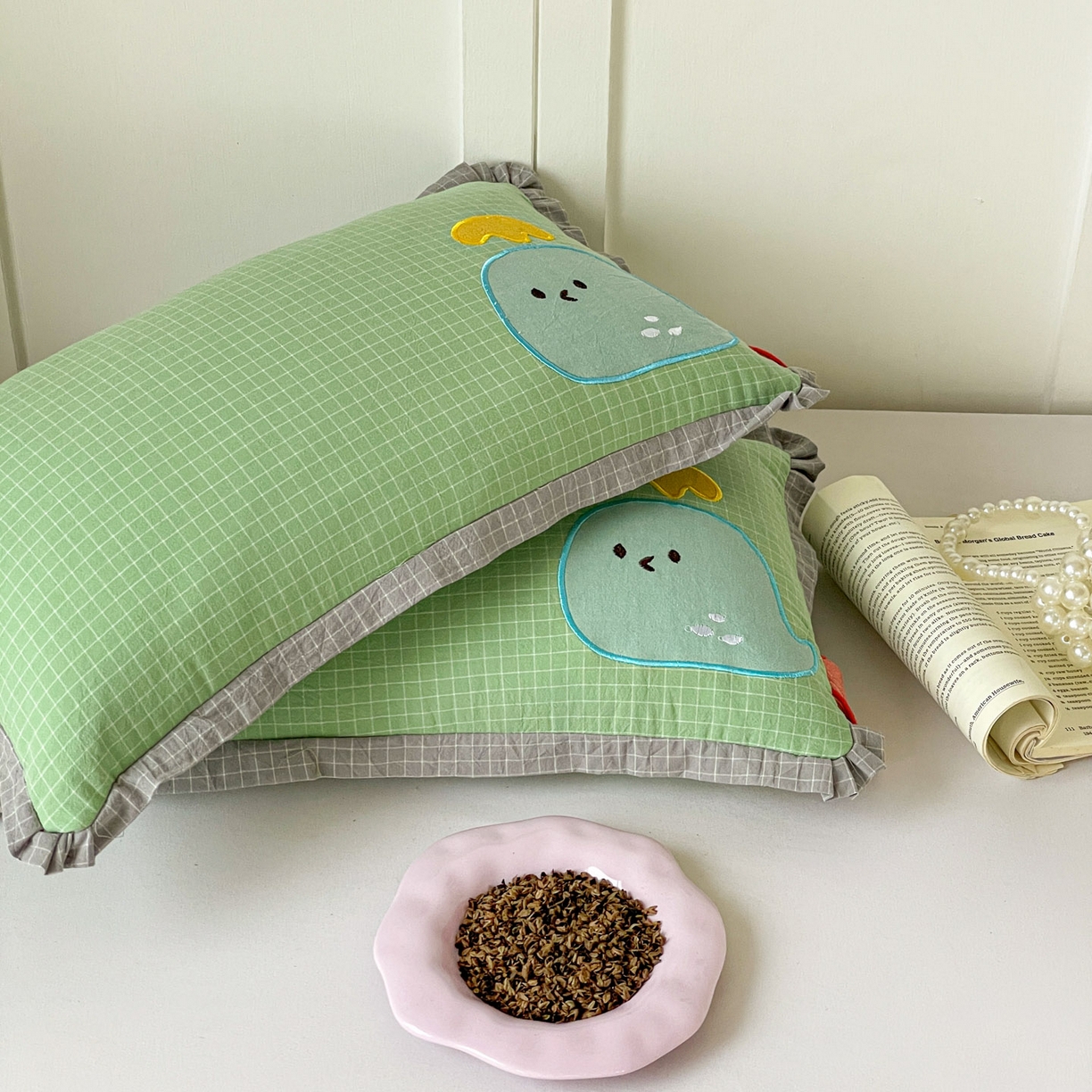 91家纺网 家纺一手货源 找家纺 （总）梦叶草 2026新款全棉小鲸鱼荞麦枕枕头枕芯