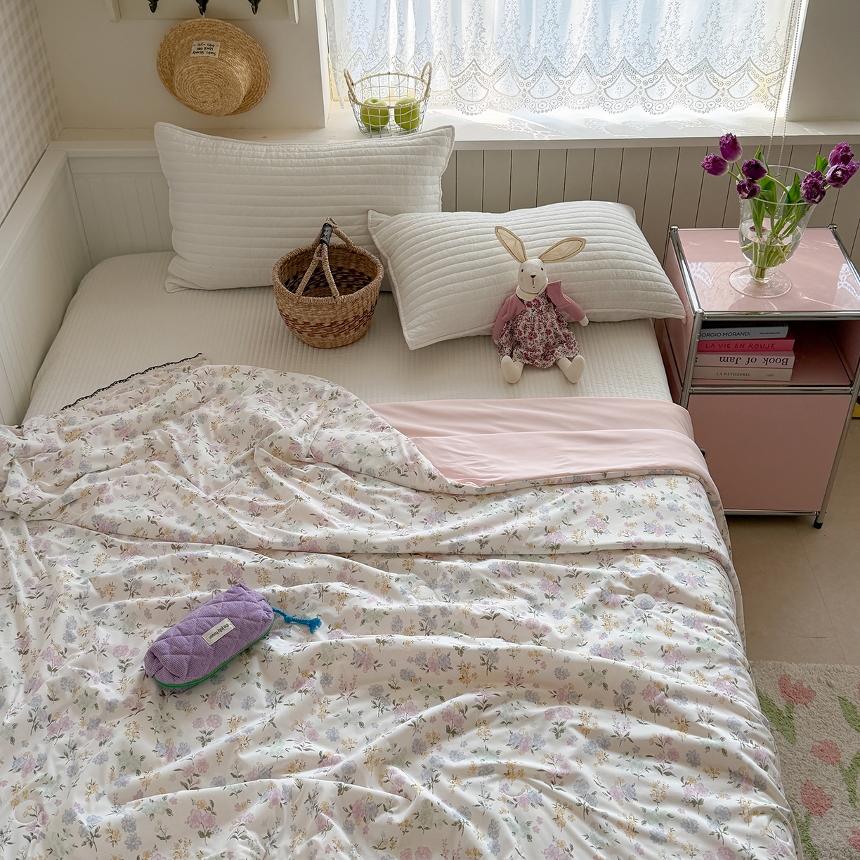 91家纺网 家纺一手货源 找家纺 Sweet dreams甜梦 2026新款A类蕾丝花边锦氨凉感夏凉被 春野碎花