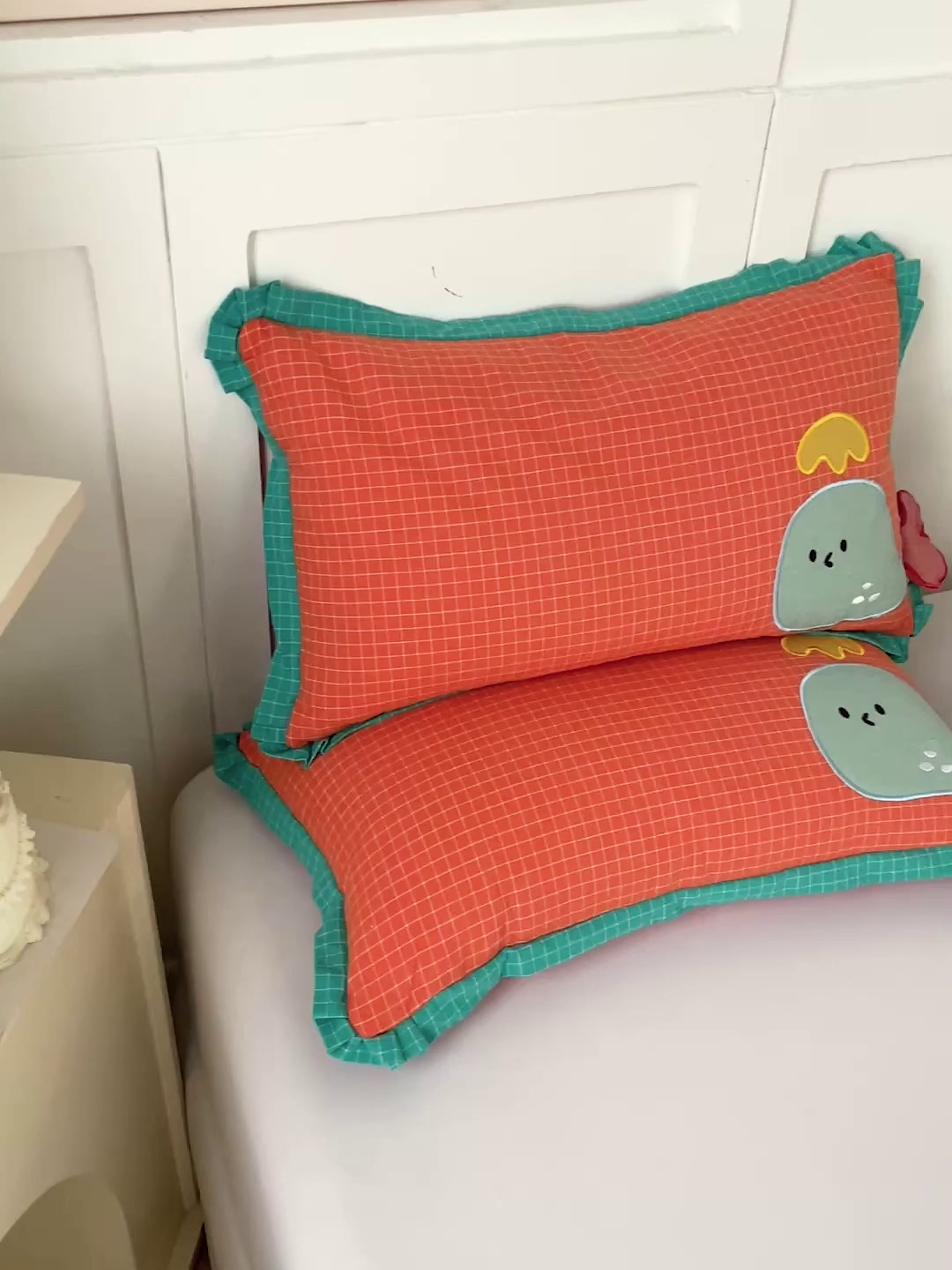 91家纺网 家纺一手货源 找家纺 梦叶草 2026新款全棉小鲸鱼荞麦枕枕头枕芯 小鲸鱼荞麦枕-橘色