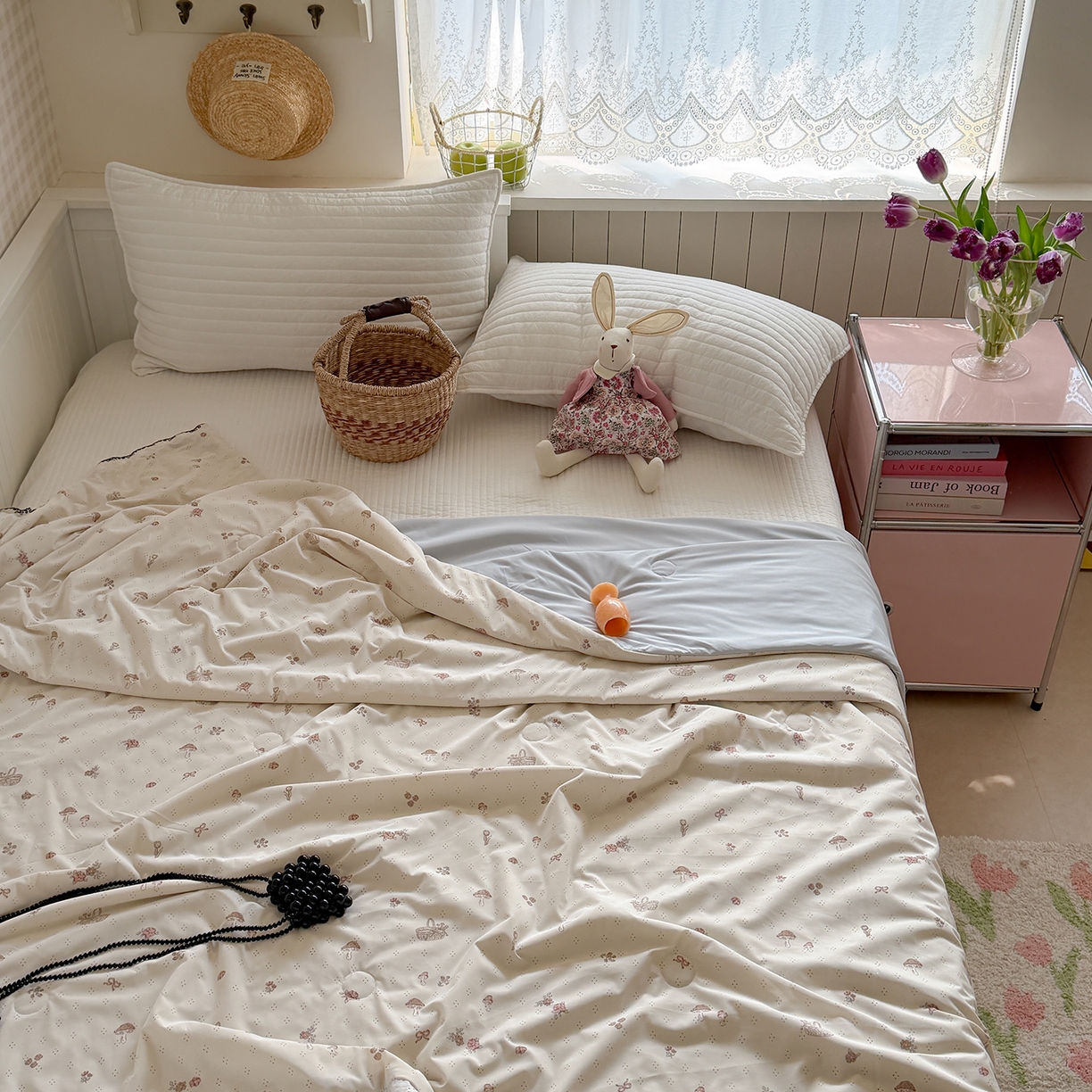 91家纺网 家纺一手货源 找家纺 Sweet dreams甜梦 2026新款A类蕾丝花边锦氨凉感夏凉被 林野小物