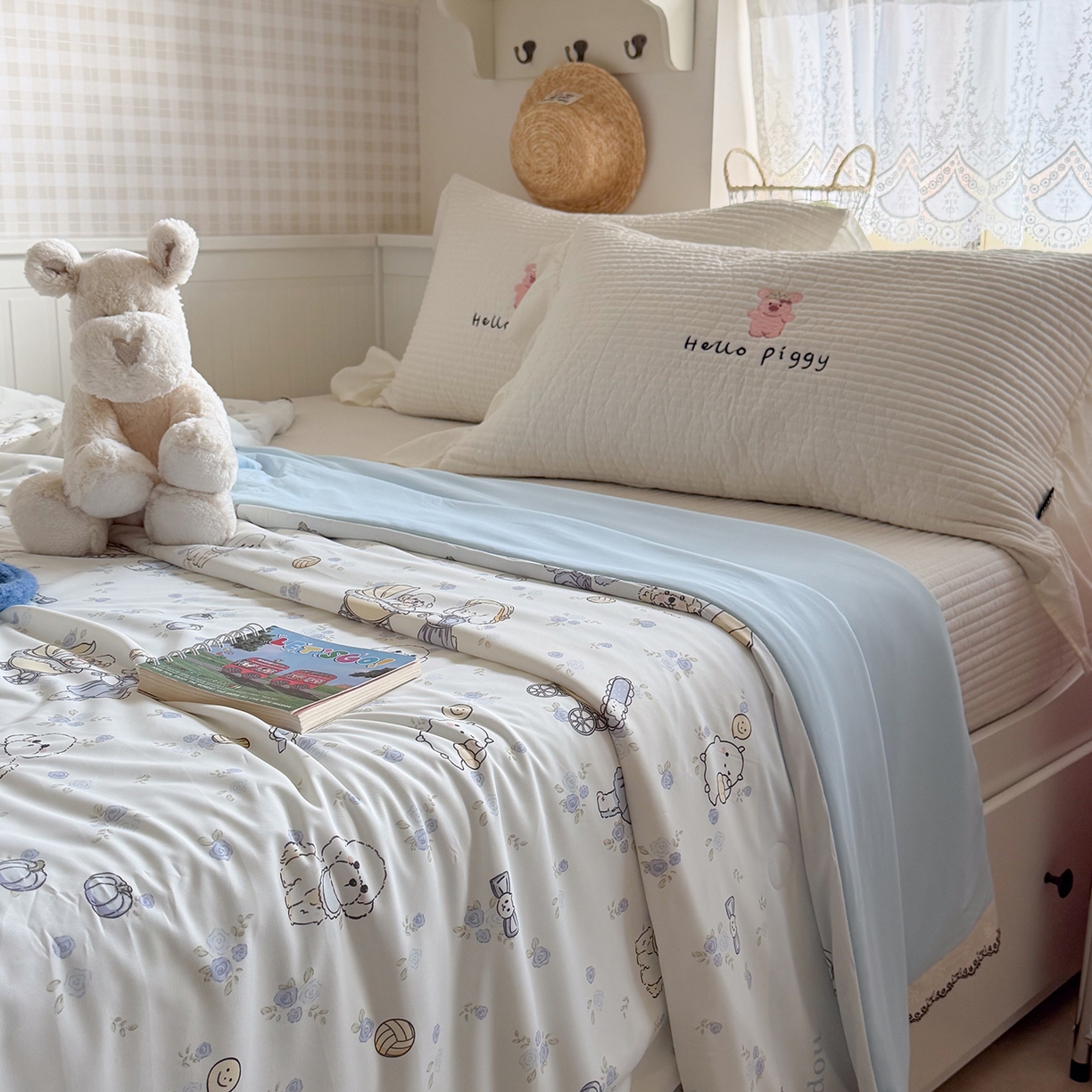 Sweet dreams甜梦 2026新款A类蕾丝花边锦氨凉感夏凉被 帽子萌萌狗