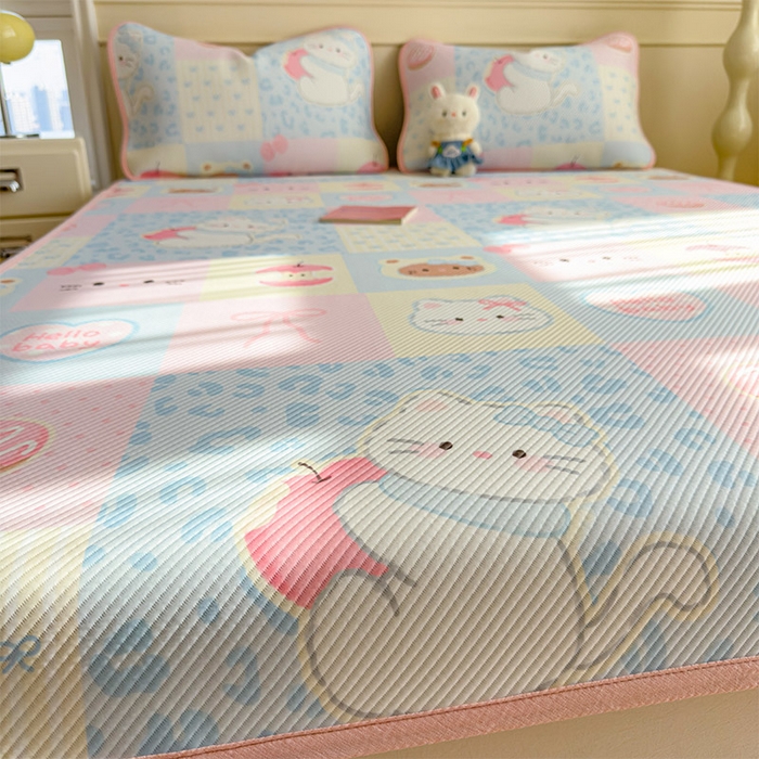 91家纺网 家纺一手货源 找家纺 几禾 2026新款卡通印花凉感凉豆豆凉席系列 曲奇蒂--床席款