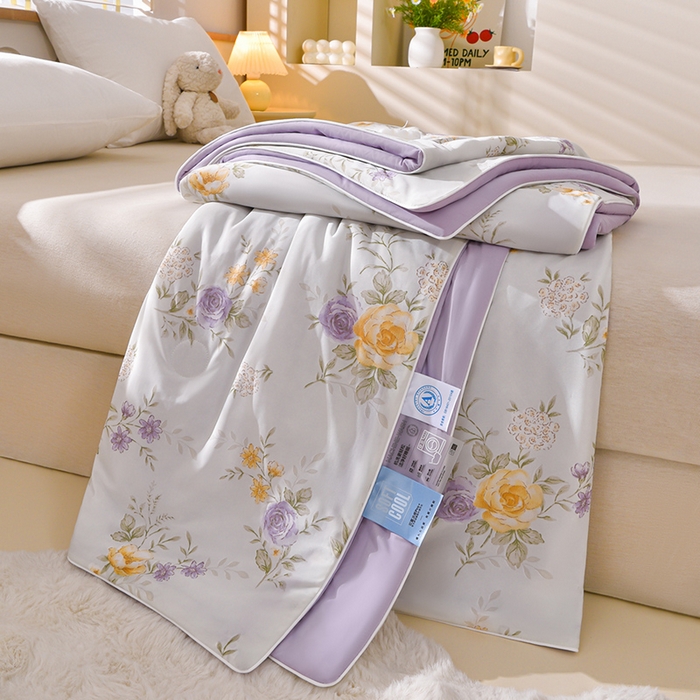 91家纺网 家纺一手货源 找家纺 才森家纺 2026新款A类冷感印花夏被被子被芯 浪漫花语