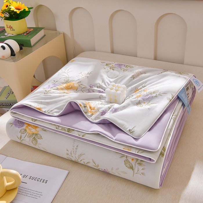 91家纺网 家纺一手货源 找家纺 才森家纺 2026新款A类冷感印花夏被被子被芯 浪漫花语