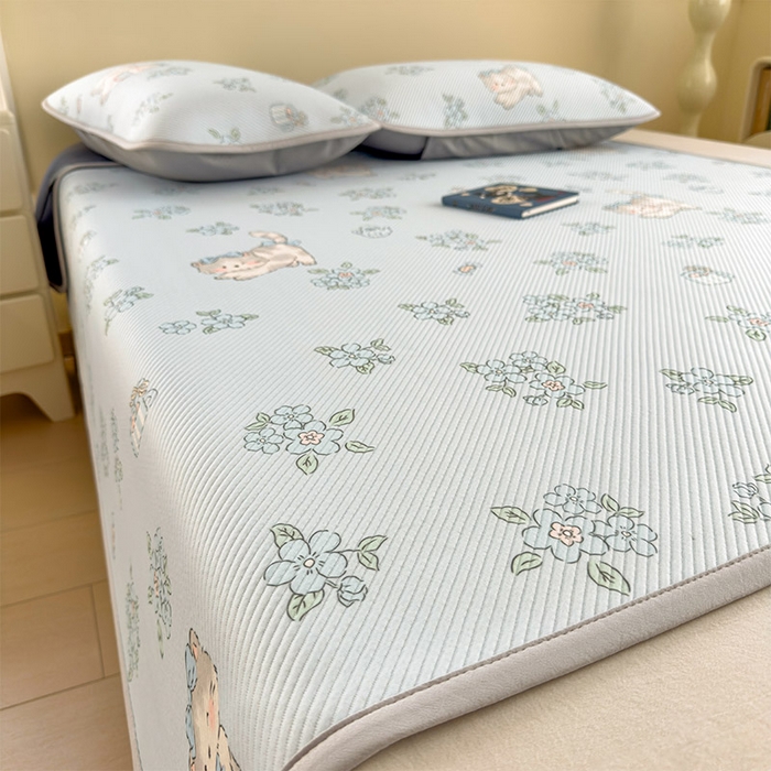 91家纺网 家纺一手货源 找家纺 几禾 2026新款卡通印花凉感凉豆豆凉席系列 小花猫--床席款