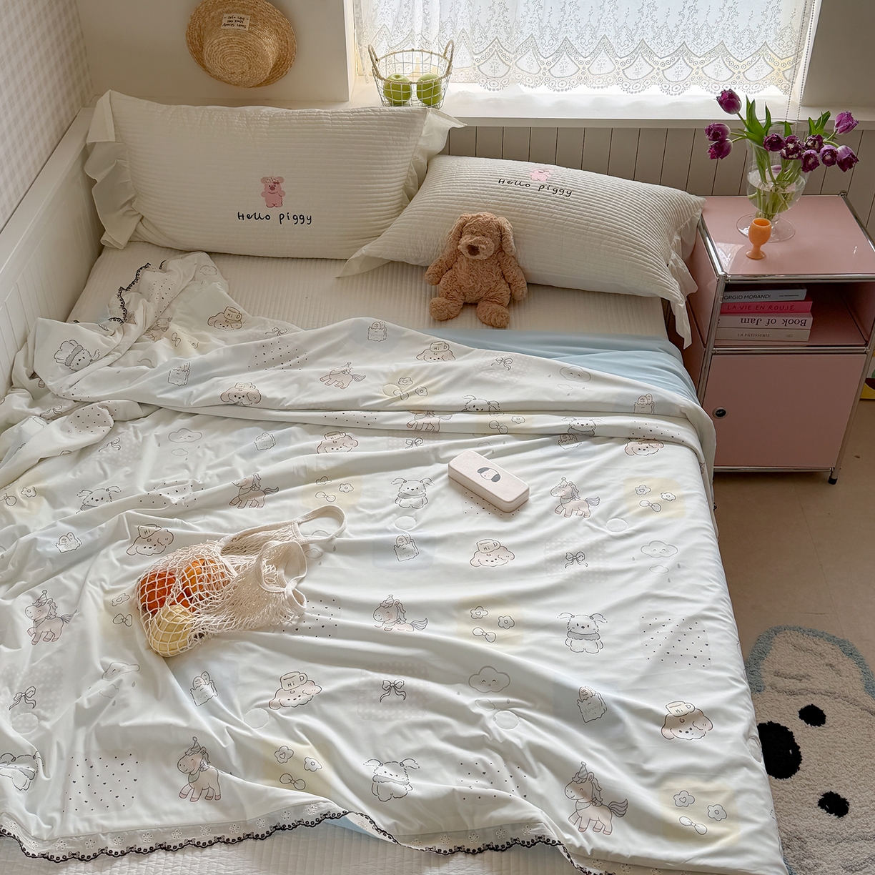 91家纺网 家纺一手货源 找家纺 Sweet dreams甜梦 2026新款A类蕾丝花边锦氨凉感夏凉被 小幸运