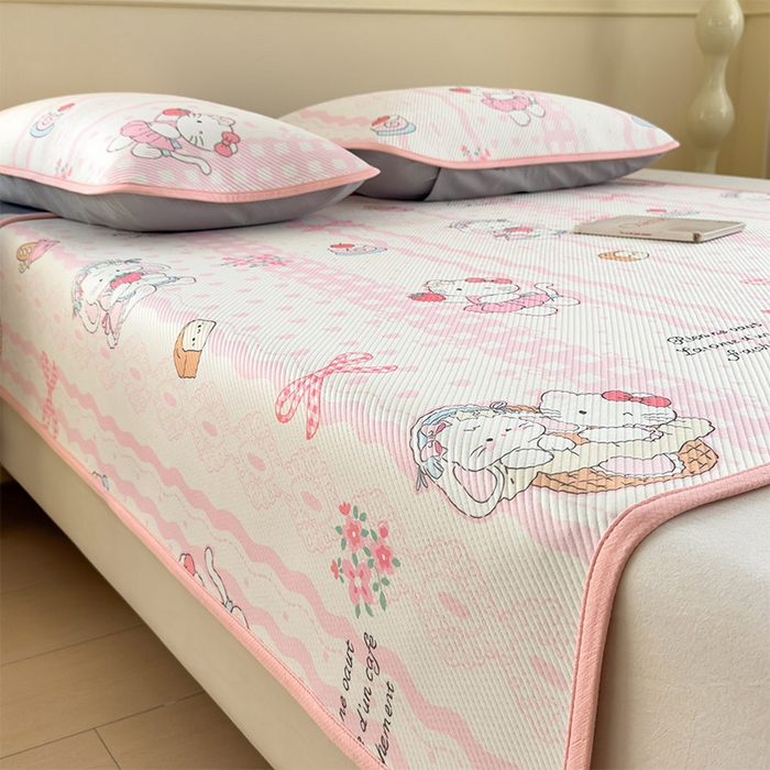 91家纺网 家纺一手货源 找家纺 几禾 2026新款卡通印花凉感凉豆豆凉席系列 摇篮梦--床席款