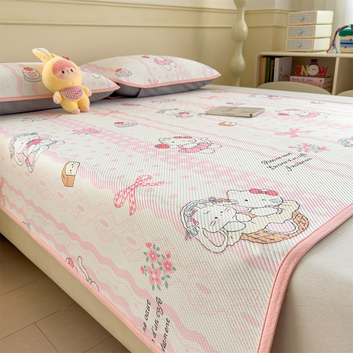 91家纺网 家纺一手货源 找家纺 几禾 2026新款卡通印花凉感凉豆豆凉席系列 摇篮梦--床席款