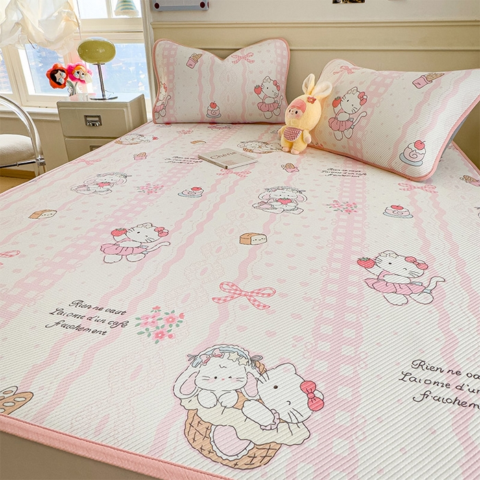 91家纺网 家纺一手货源 找家纺 几禾 2026新款卡通印花凉感凉豆豆凉席系列 摇篮梦--床席款