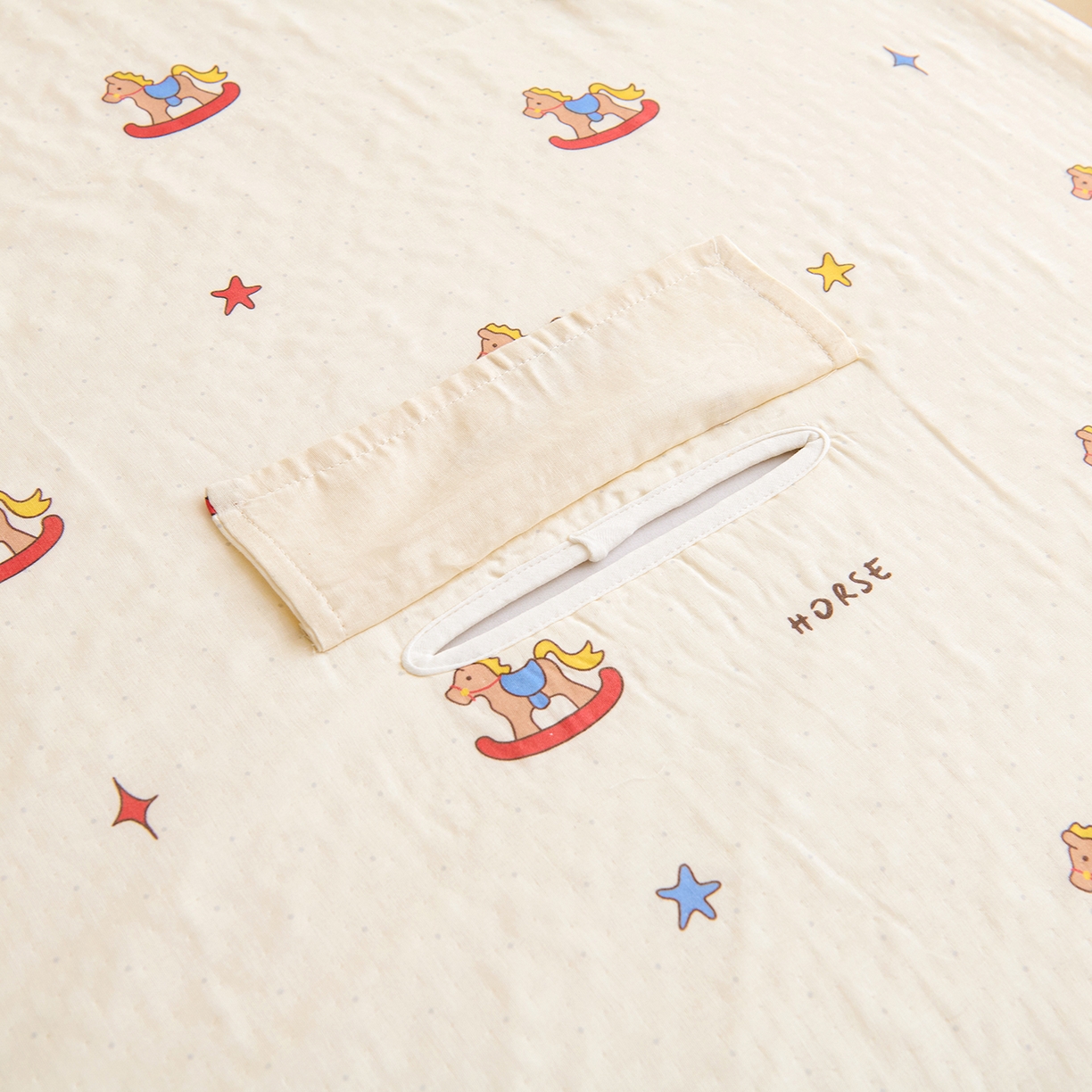 91家纺网 家纺一手货源 找家纺 拾小柒 2026新款全棉双层纱多功能防踢被 跳跳马