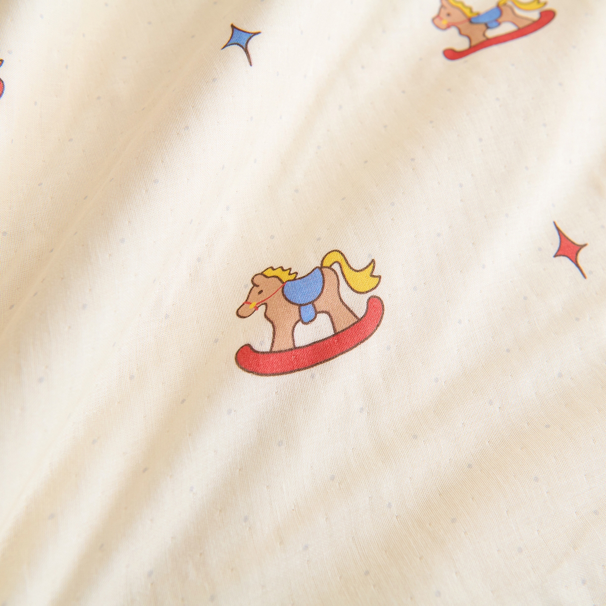 91家纺网 家纺一手货源 找家纺 拾小柒 2026新款全棉双层纱多功能防踢被 跳跳马