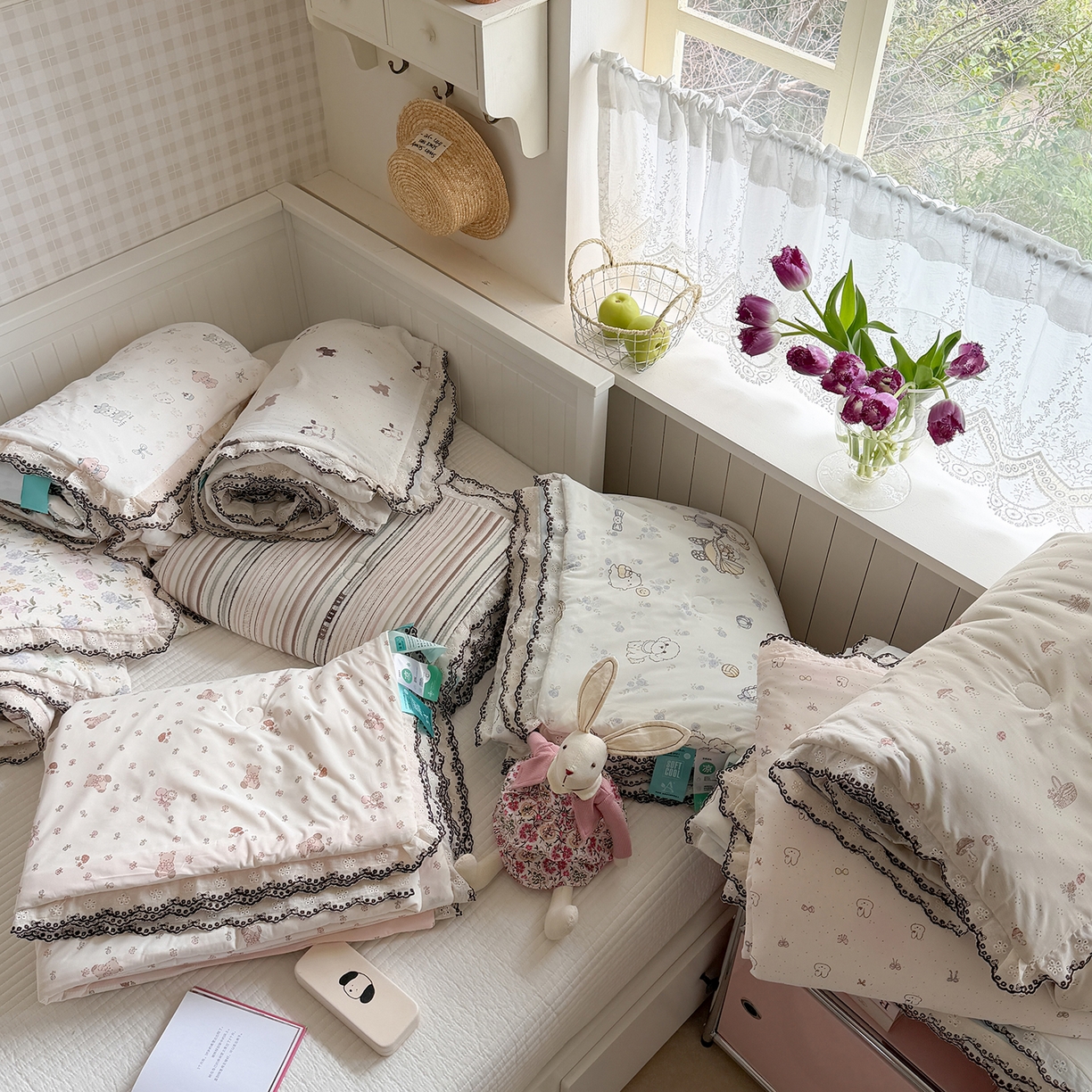 91家纺网 家纺一手货源 找家纺 Sweet dreams甜梦 2026新款A类蕾丝花边锦氨凉感夏凉被 组合