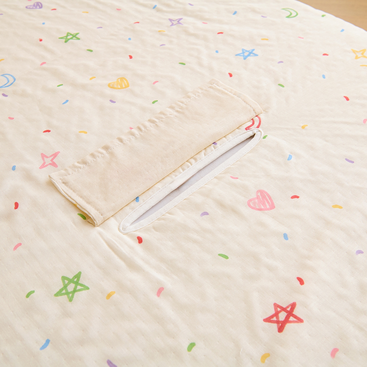 91家纺网 家纺一手货源 找家纺 拾小柒 2026新款全棉双层纱多功能防踢被 星月童话