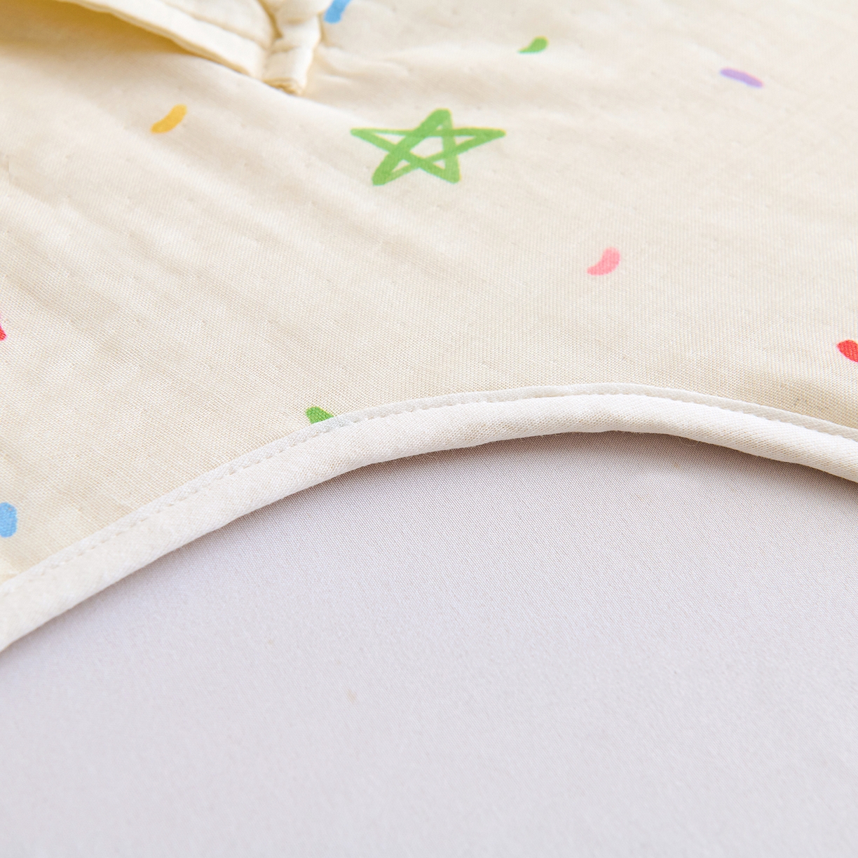 91家纺网 家纺一手货源 找家纺 拾小柒 2026新款全棉双层纱多功能防踢被 星月童话