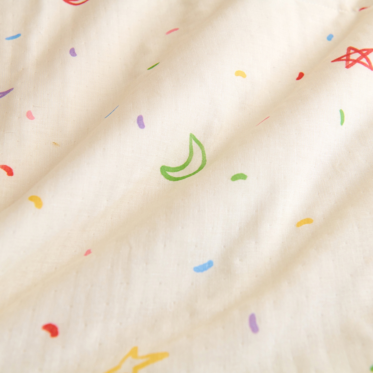 91家纺网 家纺一手货源 找家纺 拾小柒 2026新款全棉双层纱多功能防踢被 星月童话