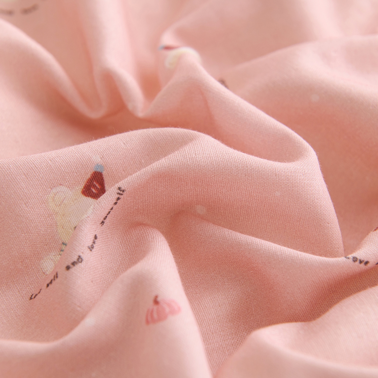 91家纺网 家纺一手货源 找家纺 拾小柒 2026新款全棉双层纱多功能防踢被 熊宝贝粉