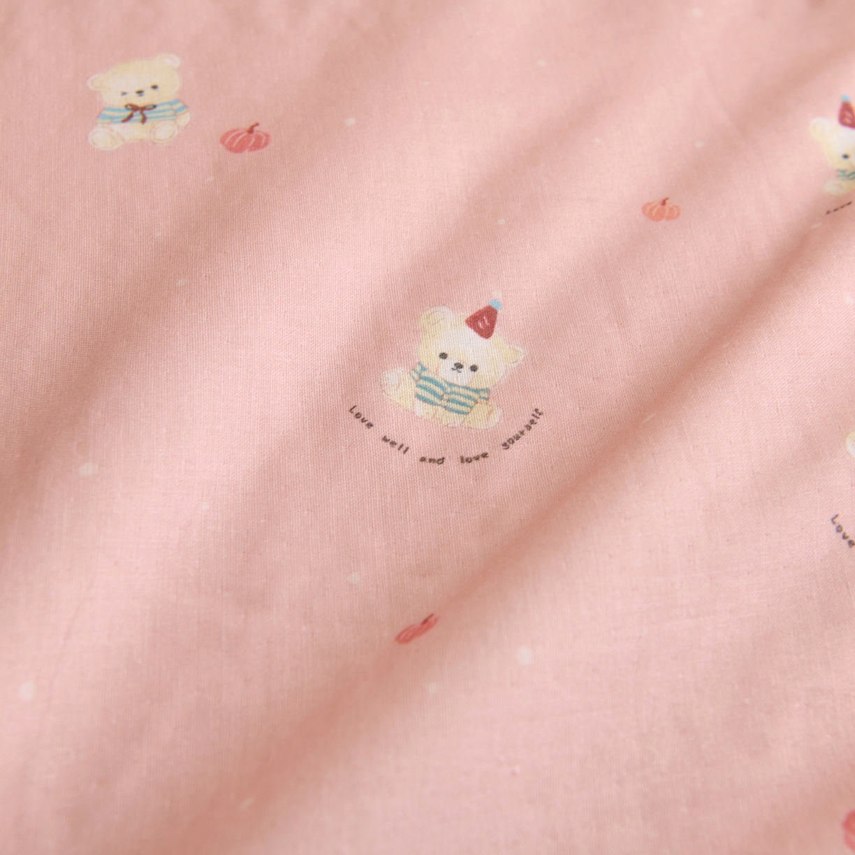 91家纺网 家纺一手货源 找家纺 拾小柒 2026新款全棉双层纱多功能防踢被 熊宝贝粉