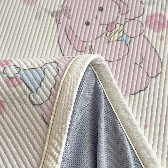 91家纺网 家纺一手货源 找家纺 几禾 2026新款卡通印花凉感凉豆豆凉席系列 爱心兔--床笠款