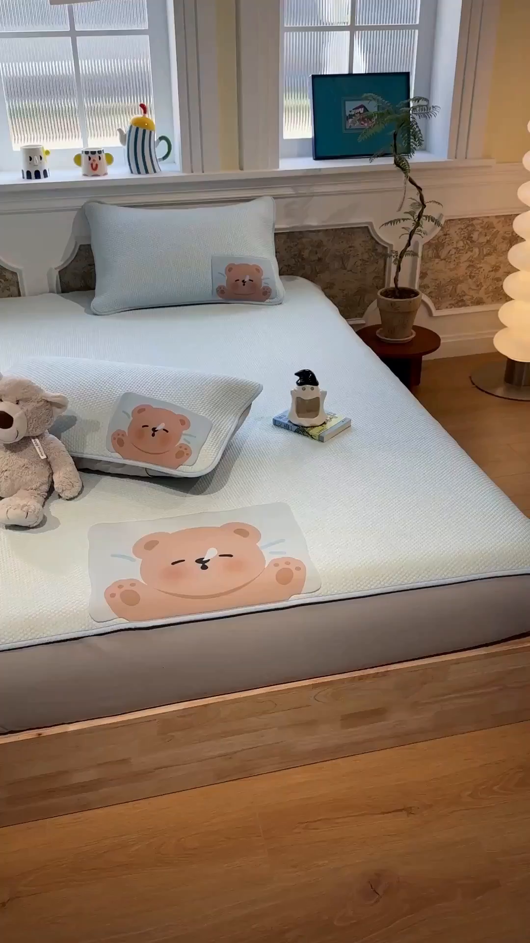 91家纺网 家纺一手货源 找家纺 （总）Sweet dreams甜梦 2026新款A类锦氨异性贴布高端豆豆凉席-场景1