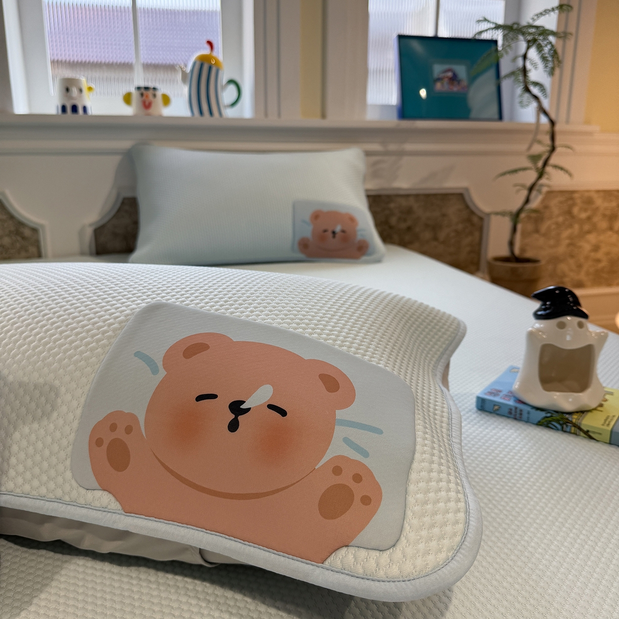 91家纺网 家纺一手货源 找家纺 （总）Sweet dreams甜梦 2026新款A类锦氨异性贴布高端豆豆凉席-场景1