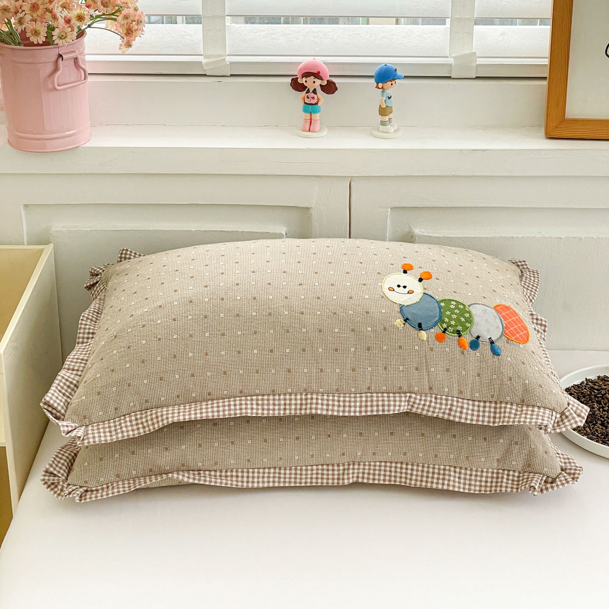 91家纺网 家纺一手货源 找家纺 （总）梦叶草 2026新款全棉色织荞麦枕糖果虫荞麦枕枕头枕芯