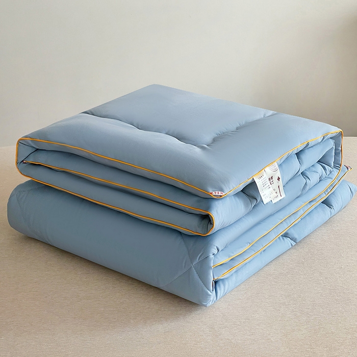 91家纺网 家纺一手货源 找家纺 梦莎被业 2026新款夏被四季款空调被 冰川蓝