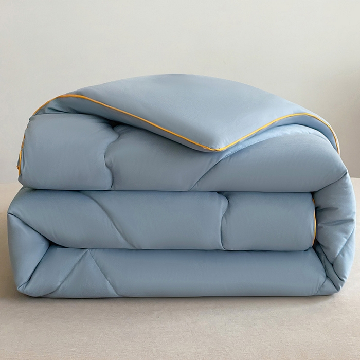 91家纺网 家纺一手货源 找家纺 梦莎被业 2026新款夏被四季款空调被 冰川蓝