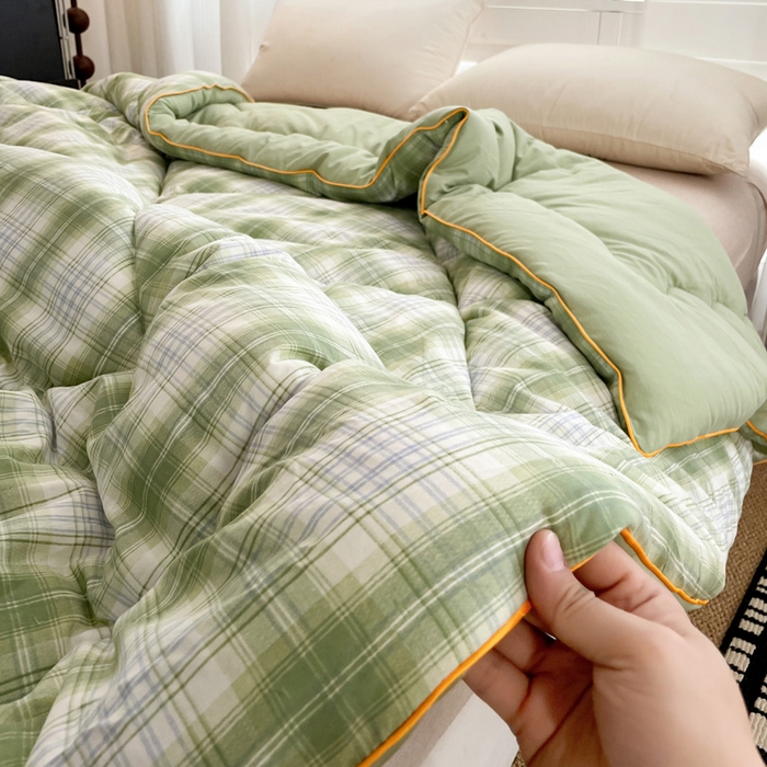 91家纺网 家纺一手货源 找家纺 梦莎被业 2026新款夏被四季款空调被 格调绿